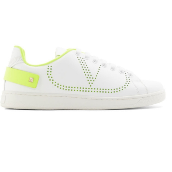 VALENTINO WHITE AND GREEN VALENTINO GARAVANI VLOGO BACKNET SNEAKERS - Picture 9 of 9